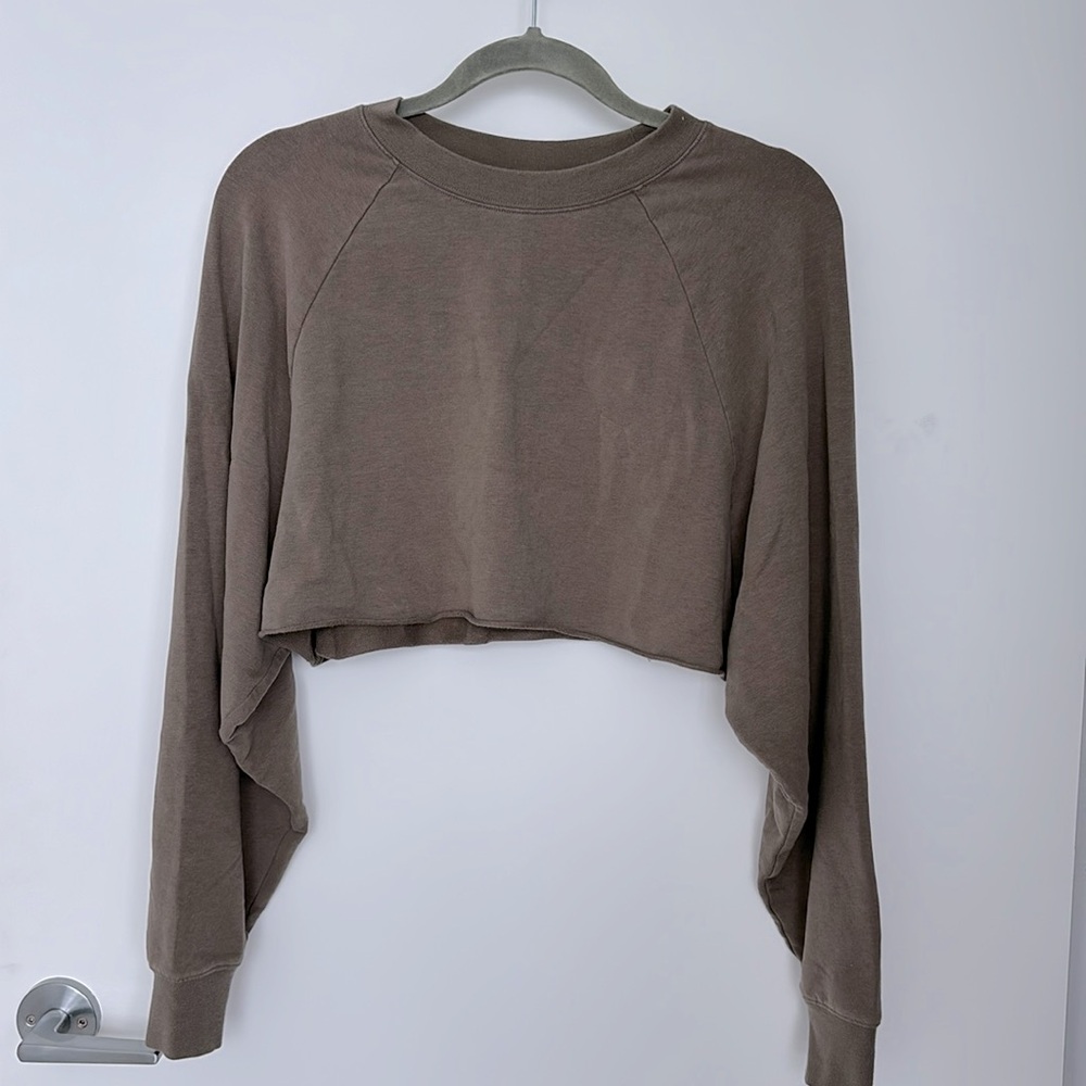 Alo army green cropped sweatshirt size small
